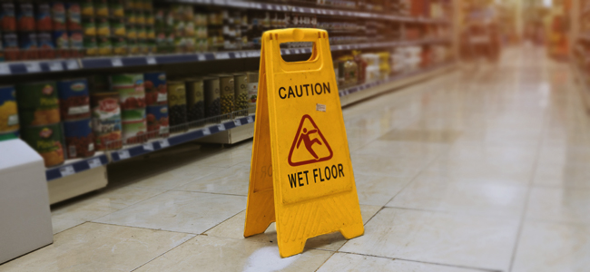 Yellow sign – caution wet floor