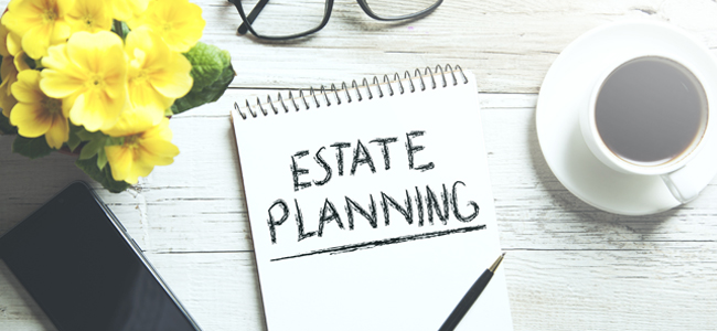 estate planning text on notepad