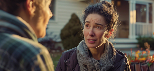 Verärgerte Nachbarn streiten sich